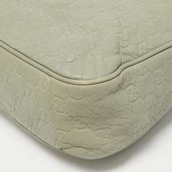 Pre Owned Gucci Mint Green Guccissima Leather Zip Shoulder Bag