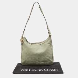 Pre Owned Gucci Mint Green Guccissima Leather Zip Shoulder Bag
