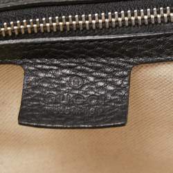 Pre Owned Gucci Black Leather Large New Bamboo Tassel Top Handle Bag