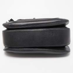 Pre Owned Gucci Black Leather Large New Bamboo Tassel Top Handle Bag