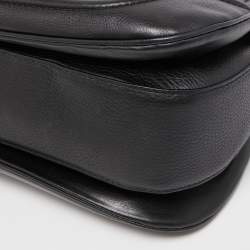 Pre Owned Gucci Black Leather Large New Bamboo Tassel Top Handle Bag