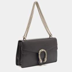 Pre Owned Gucci Black Leather Small Dionysus Shoulder Bag