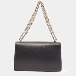Pre Owned Gucci Black Leather Small Dionysus Shoulder Bag