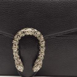Pre Owned Gucci Black Leather Small Dionysus Shoulder Bag