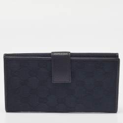Gucci Black GG Canvas and Leather Princy Flap Continental Wallet