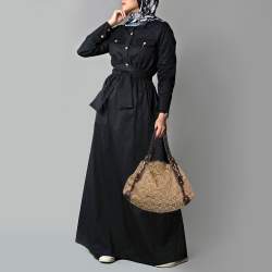 Pre Owned Gucci Beige/Brown Horsebit Canvas and Leather Pelham Tote