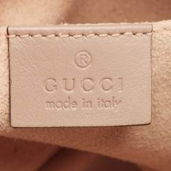 Pre Owned Gucci Beige Matelassé Leather Mini GG Marmont Camera Bag