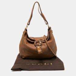 Pre Owned Gucci Brown Leather and Alligator Hobo
