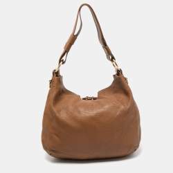 Pre Owned Gucci Brown Leather and Alligator Hobo