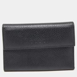 Gucci Black Leather French Wallet