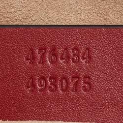 Pre Owned Gucci Red Matelassé Leather GG Marmont Belt Bag