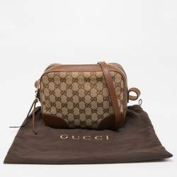 Pre Owned Gucci Beige/Brown GG Canvas and Leather Bree Crossbody Bag