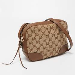 Pre Owned Gucci Beige/Brown GG Canvas and Leather Bree Crossbody Bag