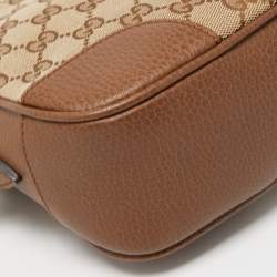 Pre Owned Gucci Beige/Brown GG Canvas and Leather Bree Crossbody Bag