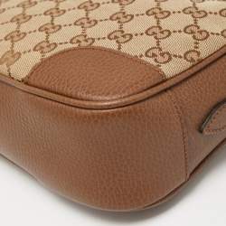 Pre Owned Gucci Beige/Brown GG Canvas and Leather Bree Crossbody Bag