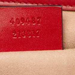 Pre Owned Gucci Red Guccissima Leather Small Padlock Shoulder Bag