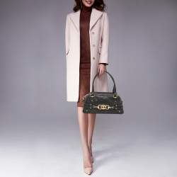 Pre Owned Gucci Black Leather Guccissima Horsebit Wave Boston Bag