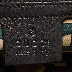Pre Owned Gucci Black Leather Guccissima Horsebit Wave Boston Bag