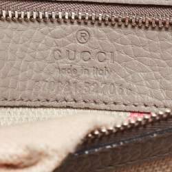 Pre Owned Gucci Grey Leather Small Bamboo Daily Top Handle Bag