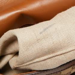 Pre Owned Gucci Beige/Brown GG Canvas and Leather Lady Web Flap Crossbody Bag