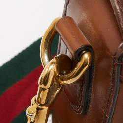 Pre Owned Gucci Beige/Brown GG Canvas and Leather Lady Web Flap Crossbody Bag