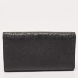 Gucci Black Leather Blind for Love Flap Continental Wallet