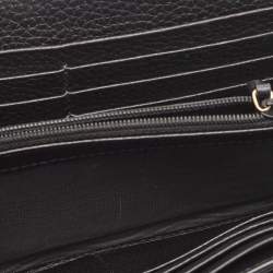 Gucci Black Leather Blind for Love Flap Continental Wallet