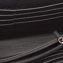 Gucci Black Leather Blind for Love Flap Continental Wallet