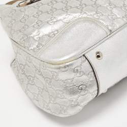 Pre Owned Gucci Silver Guccissima Leather Princy Tote