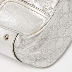 Pre Owned Gucci Silver Guccissima Leather Princy Tote
