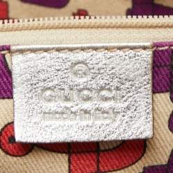 Pre Owned Gucci Silver Guccissima Leather Princy Tote