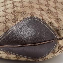 مملوكة مسبقًا Gucci Beige/Brown GG Canvas and Leather Large Princy Hobo