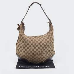 مملوكة مسبقًا Gucci Beige/Brown GG Canvas and Leather Large Princy Hobo