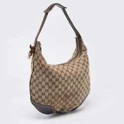 مملوكة مسبقًا Gucci Beige/Brown GG Canvas and Leather Large Princy Hobo