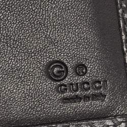 Gucci Black Mircoguccissima Leather Logo Flap Continental Wallet
