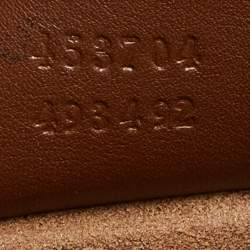 Pre Owned Gucci Brown/Beige GG Canvas and Leather Side Snap Tote