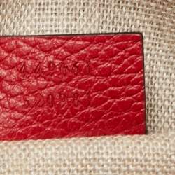 Gucci Red Leather Small GG Charm Dome Satchel