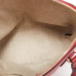 Gucci Red Leather Small GG Charm Dome Satchel