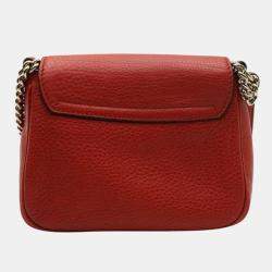 Gucci Orange Leather Small Flap Chain Soho Shoulder Bag