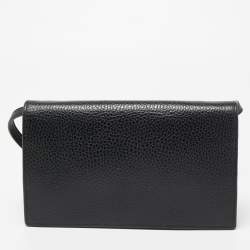 Gucci Black Leather Swing Wallet Bag