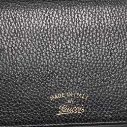 Gucci Black Leather Swing Wallet Bag