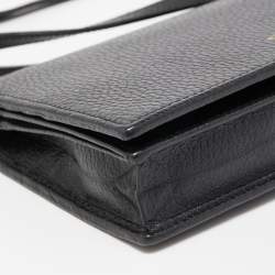 Gucci Black Leather Swing Wallet Bag