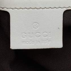Pre Owned Gucci Beige Guccissima Leather Bamboo Handle Hobo