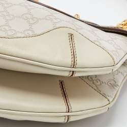 Pre Owned Gucci Beige Guccissima Leather Bamboo Handle Hobo