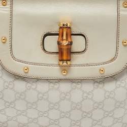 Pre Owned Gucci Beige Guccissima Leather Bamboo Handle Hobo