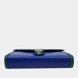 Pre Owned Gucci Blue/Green Leather Dionysus bag