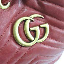 Gucci Red Marmont Bucket Bag