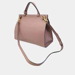 Pre Owned Gucci Pink Leather GG Marmont Top Handle bag