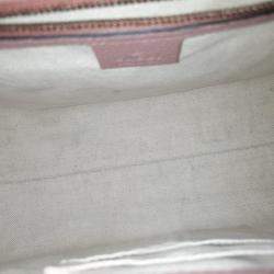 Pre Owned Gucci Pink Leather GG Marmont Top Handle bag