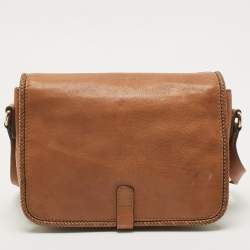 Pre Owned Gucci Brown Leather Medium Marrakech Shoulder Bag